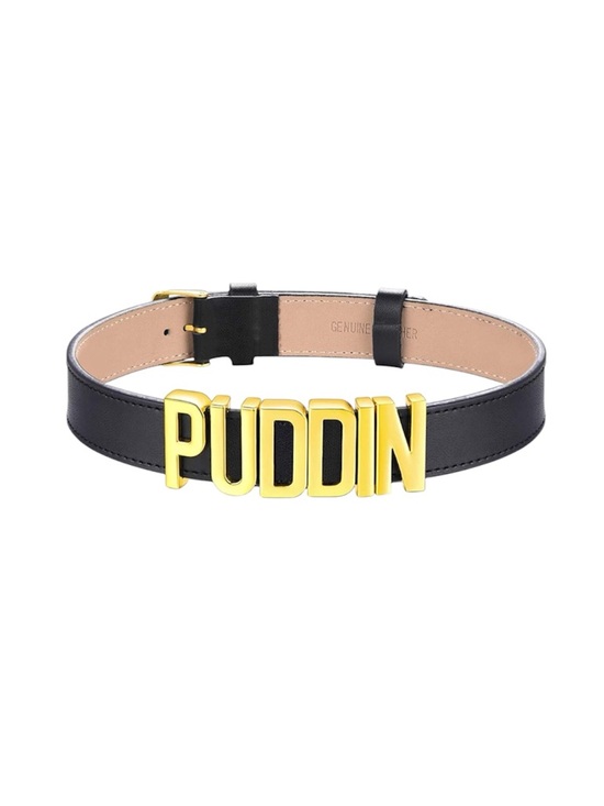 Harley Quinn Jewelry - Harley Quinn PUDDIN Choker Necklace with Gold Letters